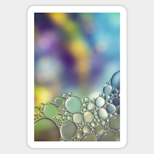 Colorful blurry background, ornament made of soft clear bubbles Sticker